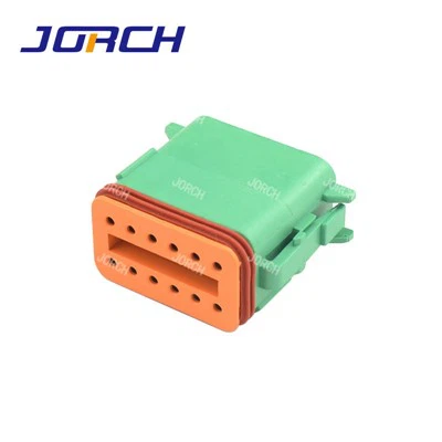 Alloggiamento automobilistico a 12 pin Connettore femmina per cavo elettrico per auto serie Deutsch DT Verde DT06-12SC